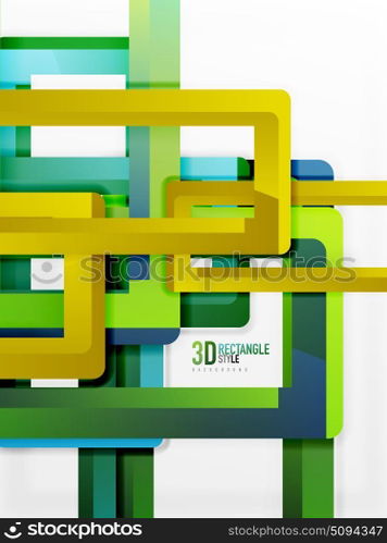 Rectangle tube elements, vector background. Rectangle tube elements, vector 3d background