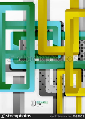 Rectangle tube elements, vector background. Rectangle tube elements, vector 3d background
