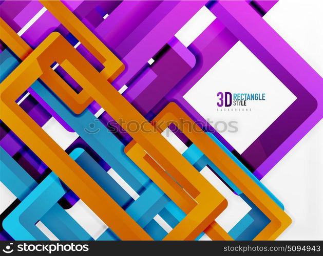 Rectangle tube elements, vector background. Rectangle tube elements, vector 3d background
