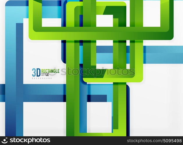 Rectangle tube elements, vector background. Rectangle tube elements, vector 3d background