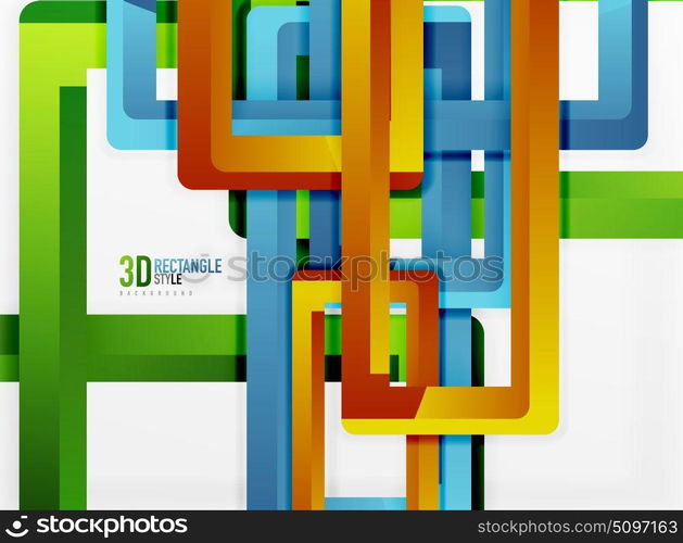 Rectangle tube elements, vector background. Rectangle tube elements, vector 3d background
