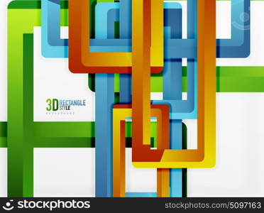 Rectangle tube elements, vector background. Rectangle tube elements, vector 3d background