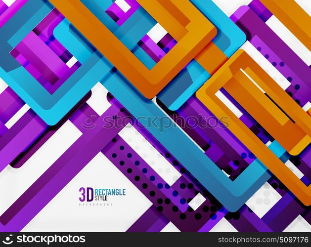 Rectangle tube elements, vector background. Rectangle tube elements, vector 3d background
