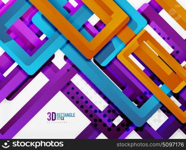 Rectangle tube elements, vector background. Rectangle tube elements, vector 3d background