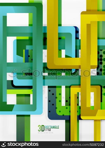 Rectangle tube elements, vector background. Rectangle tube elements, vector 3d background