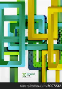 Rectangle tube elements, vector background. Rectangle tube elements, vector 3d background