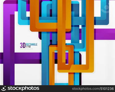 Rectangle tube elements, vector background. Rectangle tube elements, vector 3d background