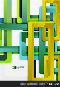 Rectangle tube elements, vector background. Rectangle tube elements, vector 3d background