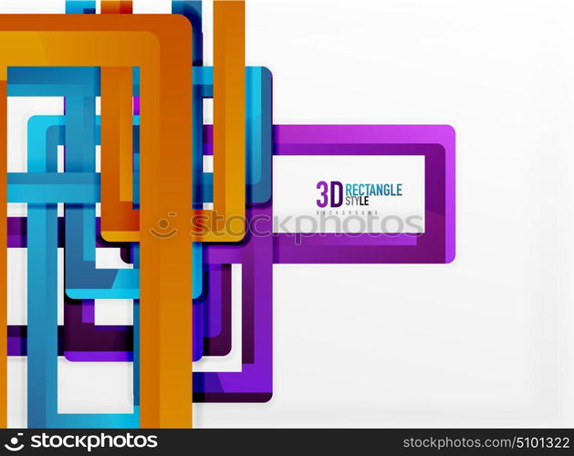 Rectangle tube elements, vector background. Rectangle tube elements, vector 3d background