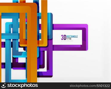 Rectangle tube elements, vector background. Rectangle tube elements, vector 3d background