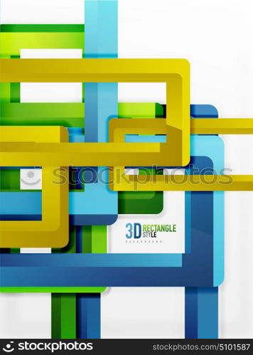 Rectangle tube elements, vector background. Rectangle tube elements, vector 3d background