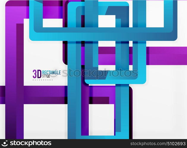 Rectangle tube elements, vector background. Rectangle tube elements, vector 3d background
