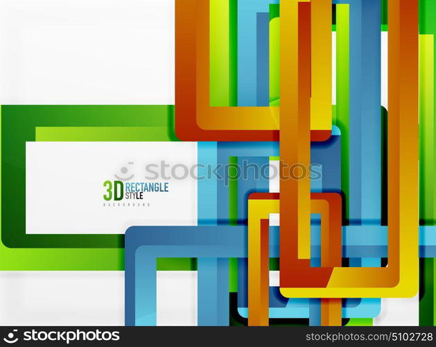Rectangle tube elements, vector background. Rectangle tube elements, vector 3d background