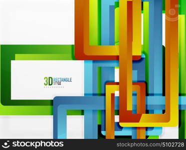 Rectangle tube elements, vector background. Rectangle tube elements, vector 3d background