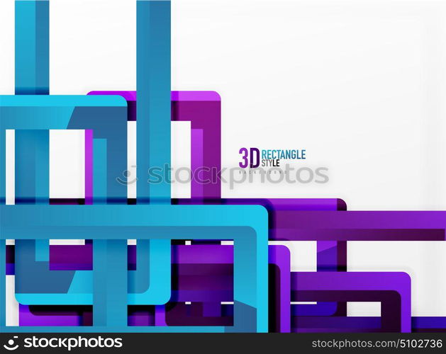 Rectangle tube elements, vector background. Rectangle tube elements, vector 3d background