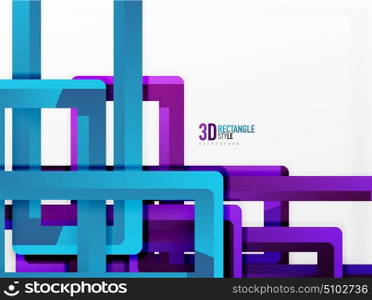 Rectangle tube elements, vector background. Rectangle tube elements, vector 3d background