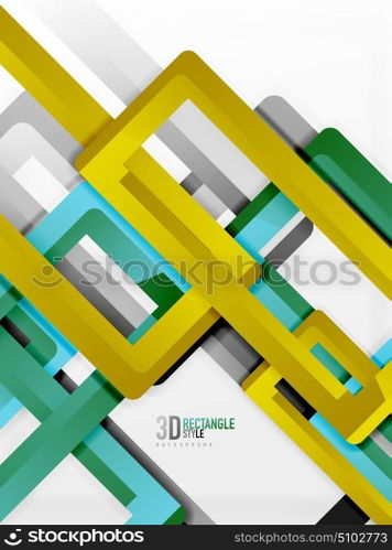 Rectangle tube elements, vector background. Rectangle tube elements, vector 3d background