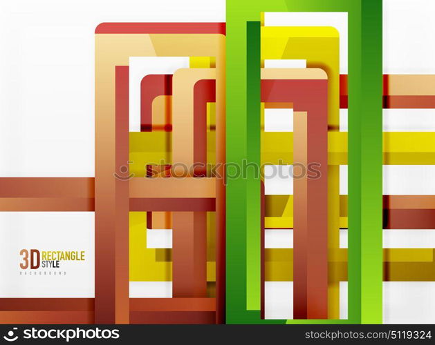 Rectangle tube elements, vector background. Rectangle tube elements, vector 3d background