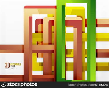 Rectangle tube elements, vector background. Rectangle tube elements, vector 3d background