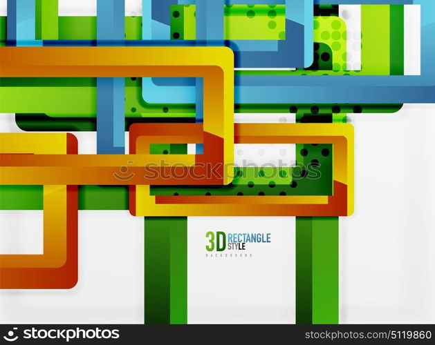 Rectangle tube elements, vector background. Rectangle tube elements, vector 3d background