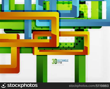 Rectangle tube elements, vector background. Rectangle tube elements, vector 3d background