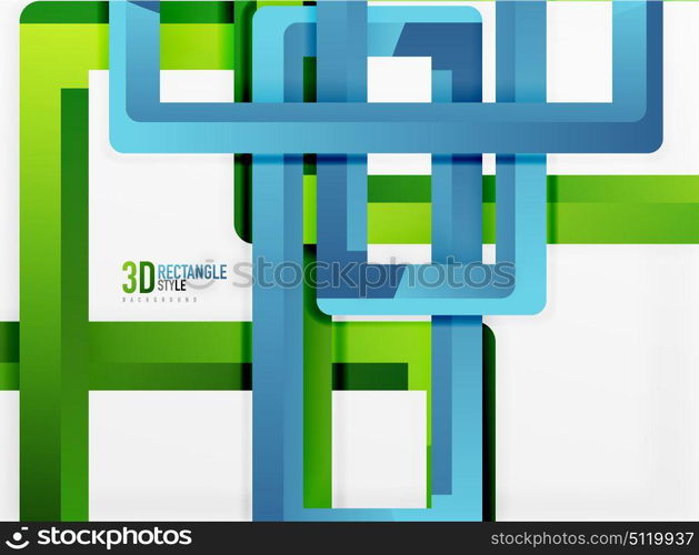 Rectangle tube elements, vector background. Rectangle tube elements, vector 3d background