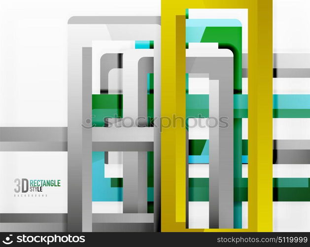 Rectangle tube elements, vector background. Rectangle tube elements, vector 3d background