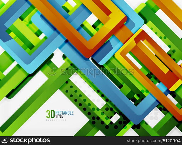 Rectangle tube elements, vector background. Rectangle tube elements, vector 3d background