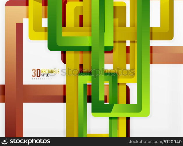 Rectangle tube elements, vector background. Rectangle tube elements, vector 3d background