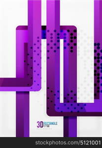 Rectangle tube elements, vector background. Rectangle tube elements, vector 3d background