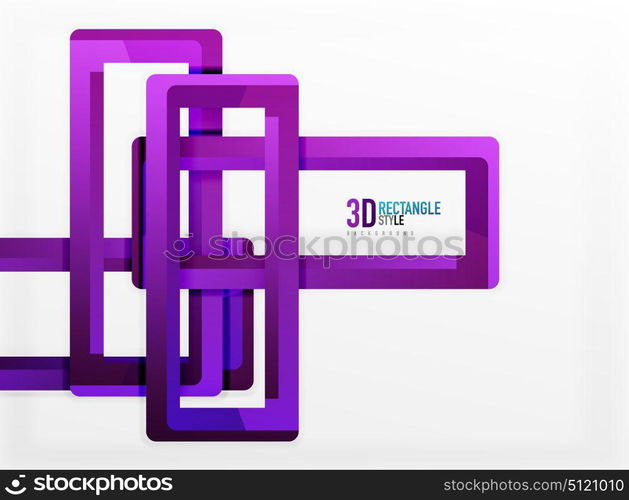 Rectangle tube elements, vector background. Rectangle tube elements, vector 3d background