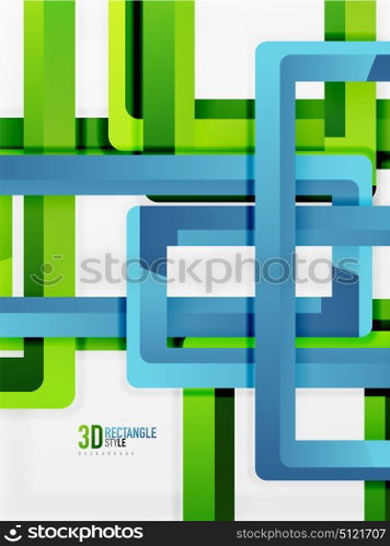 Rectangle tube elements, vector background. Rectangle tube elements, vector 3d background