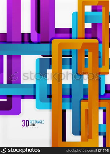 Rectangle tube elements, vector background. Rectangle tube elements, vector 3d background