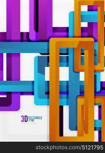 Rectangle tube elements, vector background. Rectangle tube elements, vector 3d background