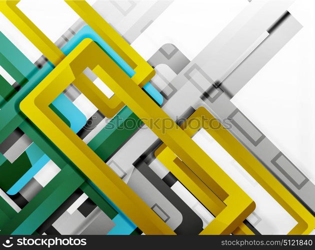 Rectangle tube elements, vector background. Rectangle tube elements, vector 3d background