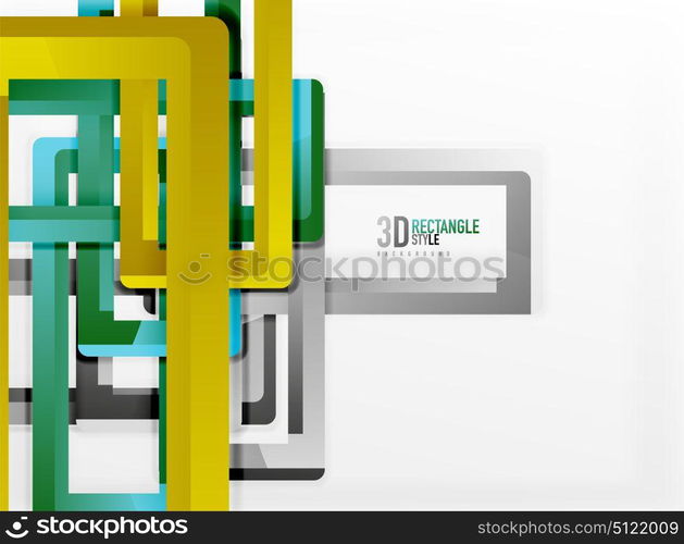 Rectangle tube elements, vector background. Rectangle tube elements, vector 3d background