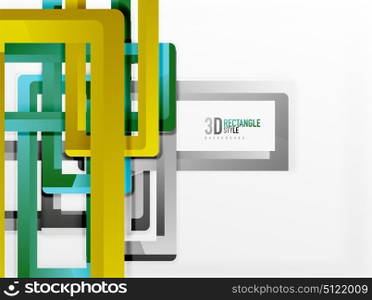 Rectangle tube elements, vector background. Rectangle tube elements, vector 3d background