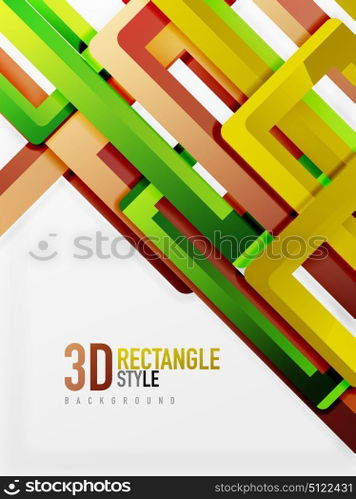 Rectangle tube elements, vector background. Rectangle tube elements, vector 3d background
