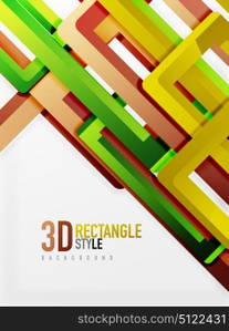 Rectangle tube elements, vector background. Rectangle tube elements, vector 3d background