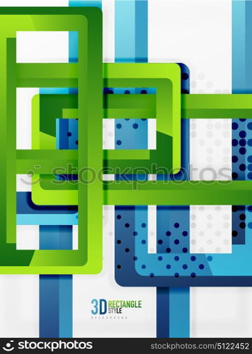 Rectangle tube elements, vector background. Rectangle tube elements, vector 3d background
