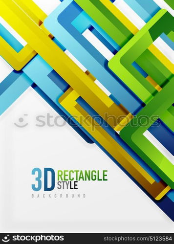 Rectangle tube elements, vector background. Rectangle tube elements, vector 3d background
