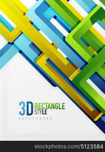 Rectangle tube elements, vector background. Rectangle tube elements, vector 3d background