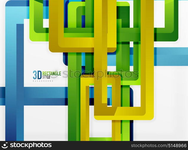 Rectangle tube elements, vector background. Rectangle tube elements, vector 3d background
