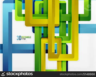 Rectangle tube elements, vector background. Rectangle tube elements, vector 3d background