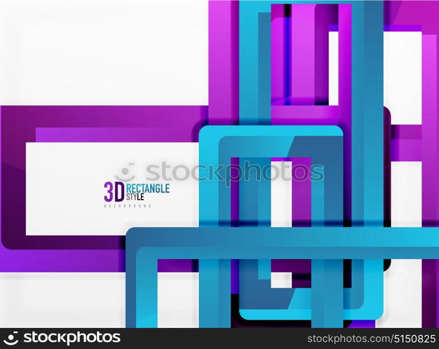 Rectangle tube elements, vector background. Rectangle tube elements, vector 3d background