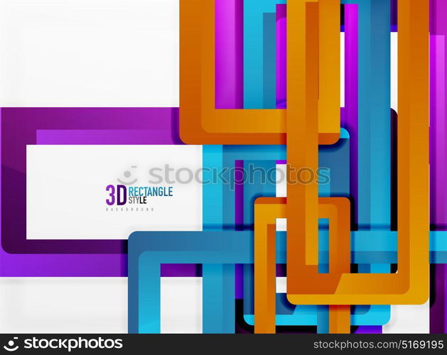 Rectangle tube elements, vector background. Rectangle tube elements, vector 3d background