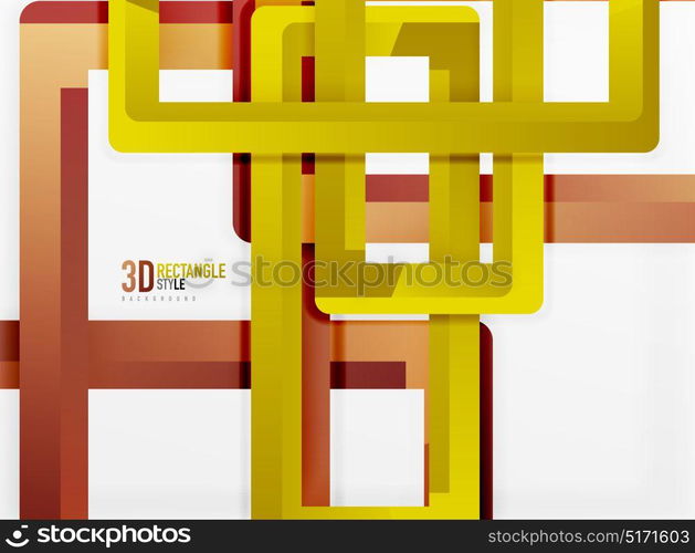 Rectangle tube elements, vector background. Rectangle tube elements, vector 3d background
