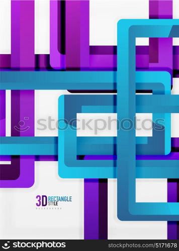 Rectangle tube elements, vector background. Rectangle tube elements, vector 3d background