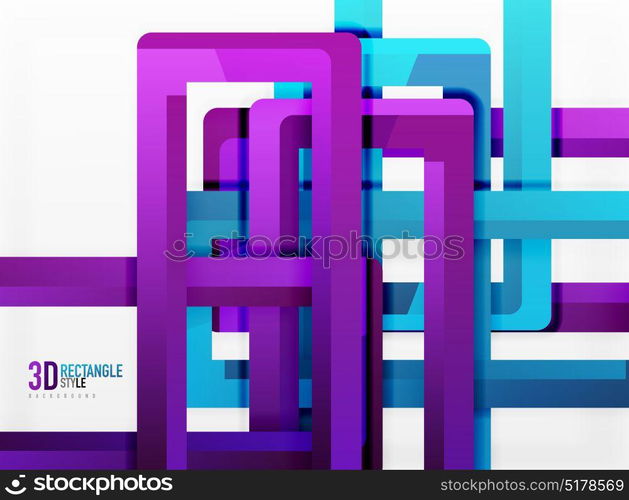 Rectangle tube elements, vector background. Rectangle tube elements, vector 3d background