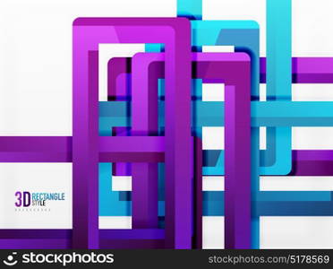 Rectangle tube elements, vector background. Rectangle tube elements, vector 3d background